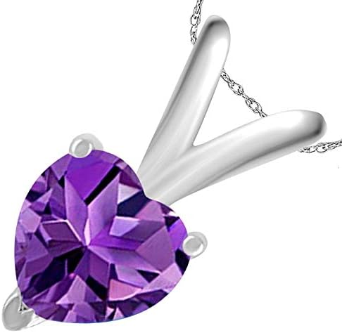 0.95Ct Heart Pendant in 14k White Gold (7 mm), Best Valentinesday Gift