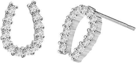 Aone Jewelry 0.60 Carat Lab-Grown White Diamond (E-F, SI1-SI2) Horseshoe Earrings For Women In 10K Solid Rose, White & Yellow Gold.