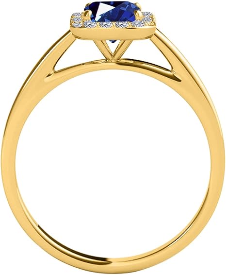 0.65 Cttw (I-J, I1-I2) Emerald Cut Natural Tanzanite And Diamond Cathederal Style Ring Crafted in 10k Yellow Gold, Best Valentinesday Gift