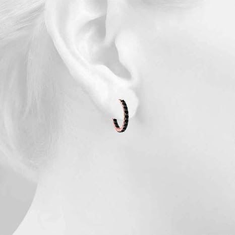 Diamond Hoop Earrings For Women 5.50 Carat Natural Black Diamond Inside Out Hoops Earrings For Ladies In 14K Solid Rose White Yellow Gold Jewelry Gift for Her By Aone Jewelry