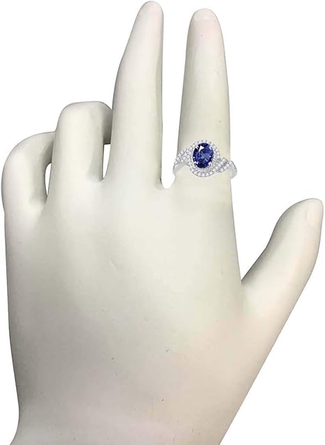 AoneJewelry 1.45 Ct. Created Sapphire And Diamond Ring crafted In 10K Rose, White & Yellow Gold, Best Valentinesday Gift
