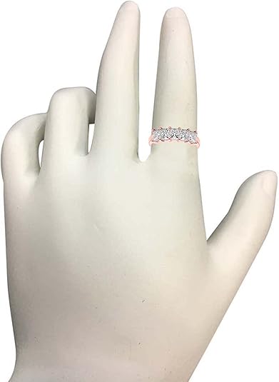 2.00 Carat Lab-Grown Princess-cut White Diamond Wedding/Engagement Band For Women/Girls In 14K Rose, Yellow & White Gold