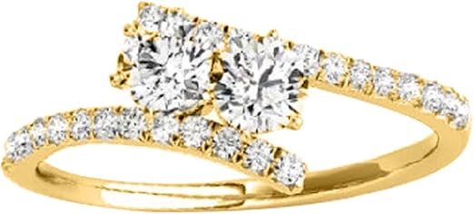 Diamond Engagement Ring For Women 0.50 Carat Brilliant Round Shape Lab Grown Diamond 28 Stone Engagement Aniversary Ring In 10K Solid Rose, White & Yellow Gold By AoneJewelry Collection