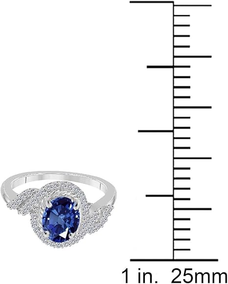 AoneJewelry 1.45 Ct. Created Sapphire And Diamond Ring crafted In 10K Rose, White & Yellow Gold, Best Valentinesday Gift