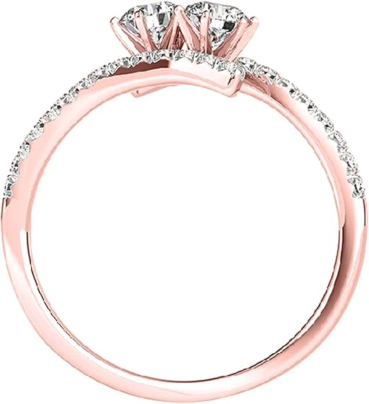 Diamond Engagement Ring For Women 0.50 Carat Brilliant Round Shape Lab Grown Diamond 28 Stone Engagement Aniversary Ring In 10K Solid Rose, White & Yellow Gold By AoneJewelry Collection