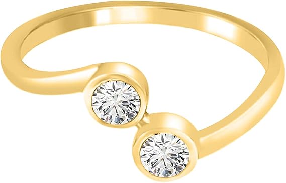 Diamond Engagement Ring For Women 0.25 Carat Round Shape White Diamond Prong Setting 2 Stones Engagement Aniversary Ring In 14K Solid Rose, White & Yellow Gold By AoneJewelry Collection