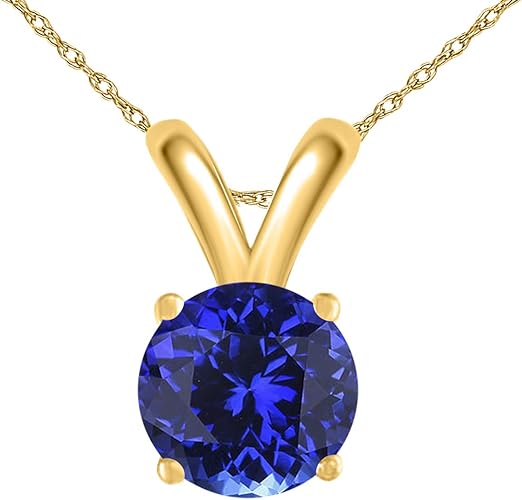 0.45Ct Round Pendant in 14k White Gold (5 mm), Best Valentinesday Gift