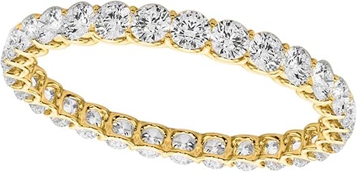 AoneJewelry 1.0 Carat Lab-Grown White Diamond Full Eternity Wedding Band Ring Size(5-9) made in 14K Rose, White, Yellow Gold