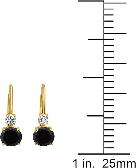 1.00 Carats Elegant leverback 2 Centre Black Diamonds & 2 White Diamonds Earrings for Women crafted in 14k Rose, White & Yellow Gold Prong-Setting Gemstone Wedding Jewelry Collection