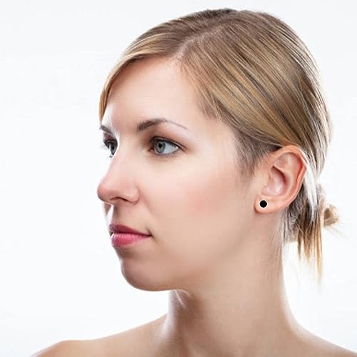 1.00 CTW Round Black Diamond Martini Stud Earrings In 14K White Gold