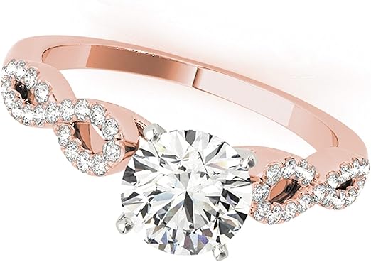 Aonejewelry 3/4 Carat Diamond Engagement Wedding Ring In 14K Solid Rose, White & Yellow Gold, Best Valentinesday Gift