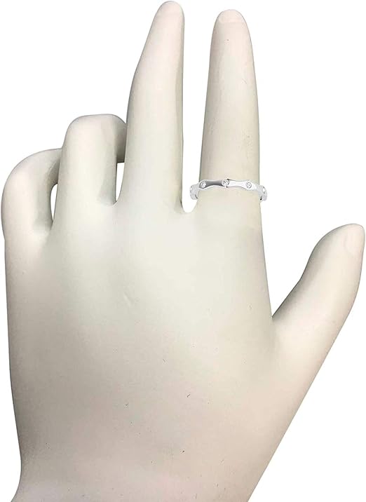 Aonejewelry 10K 0.15 Carat Bezel Set Solid Rose, White & Yellow Gold Diamond Wedding Band, Best Valentinesday Gift