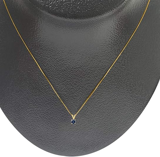 AoneJewelry 0.25 CT Round Blue Diamond Solitaire Pendant in 14K Yellow Gold, Best Valentinesday Gift