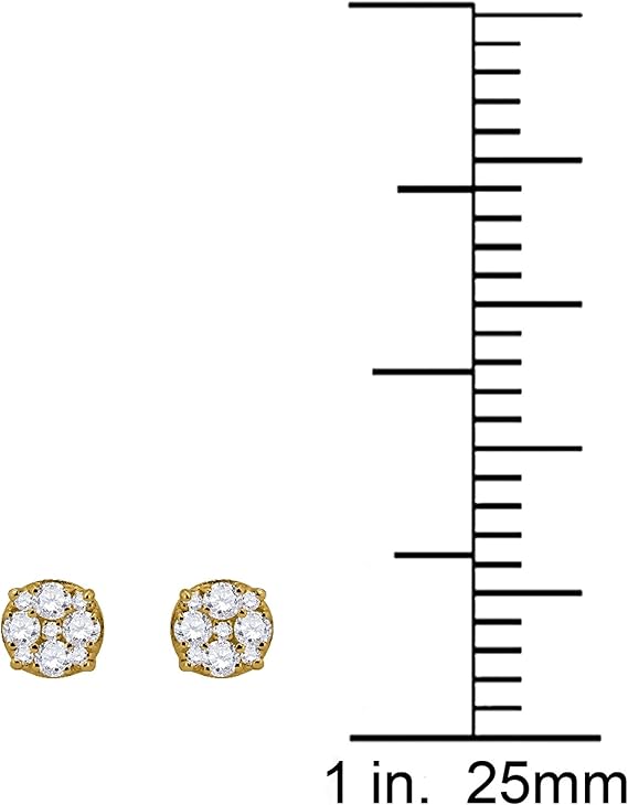 AoneJewelry 1/2 Carat Women Round Diamond Stud Earrings Set In 14k Gold Best Gift