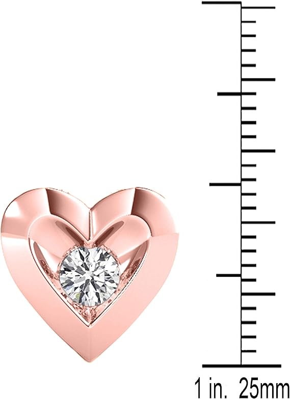 0.25 Carat Natural White Diamond In Center Of Beautiful Heart Shape Pendant Crafted In Rose White And Yellow Gold With 18" Box Chain Gold Plated Over 925 Sterling Silver For Women