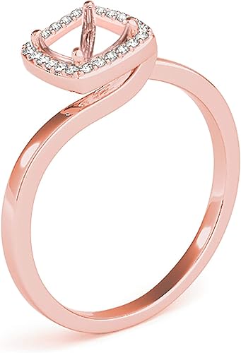 AoneJewelry Engagement Rings for Women 3.15 Carat Diamond Semi-Mount Engagement Ring In 18K Solid Rose, White & Yellow Gold (No Center Stone) Wedding Jewelry Collection -Valentines Day Gift for Her