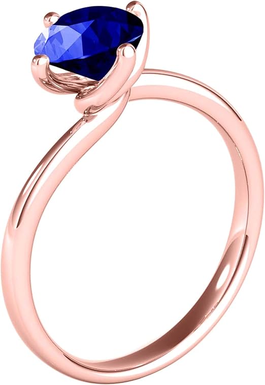 Aonejewelry 0.85 Carat 6mm Round Shape Natural Tanzanite Gemstone Solitaire Engagement Wedding Ring For Woman Crafted In 10K Rose White & Yellow Gold