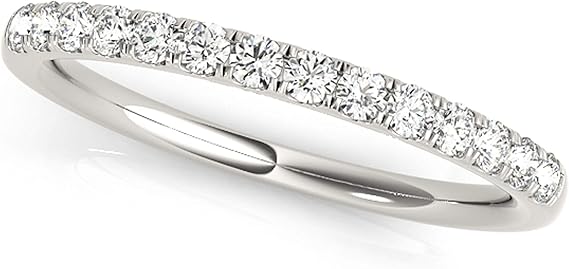 Aonejewelry 0.25 Carat Diamond Engagement Wedding Band In 10K Solid Rose, White & Yellow Gold, Best Valentinesday Gift