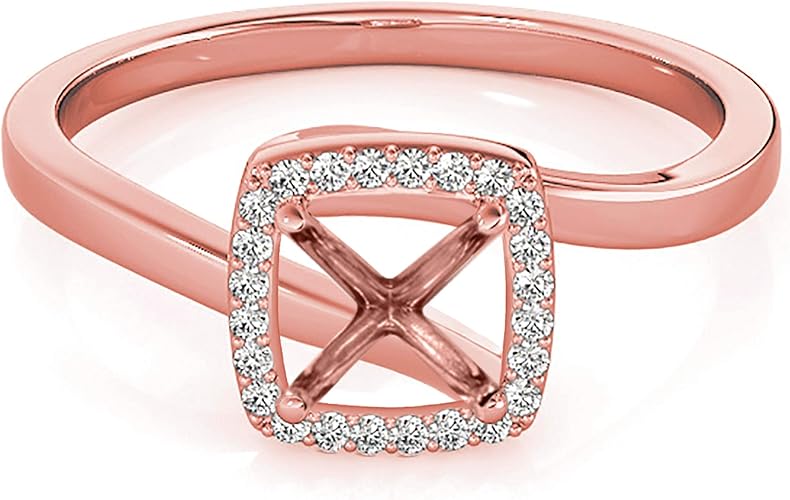 AoneJewelry Engagement Rings for Women 3.15 Carat Diamond Semi-Mount Engagement Ring In 18K Solid Rose, White & Yellow Gold (No Center Stone) Wedding Jewelry Collection -Valentines Day Gift for Her
