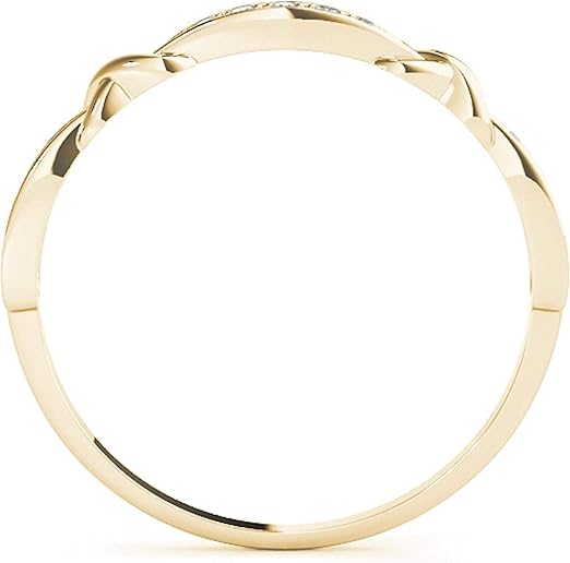 Aonejewelry 10K Round Diamond Wedding Band In Solid Rose, White & Yellow Gold, Best Valentinesday Gift