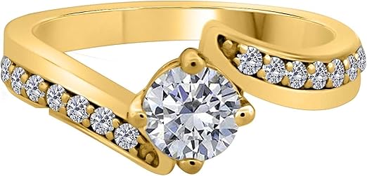 Aonejewelry 3/4 Carat Diamond Sparkler Engagement Ring In 14K Solid Rose, Yellow & White Gold, Best Valentinesday Gift
