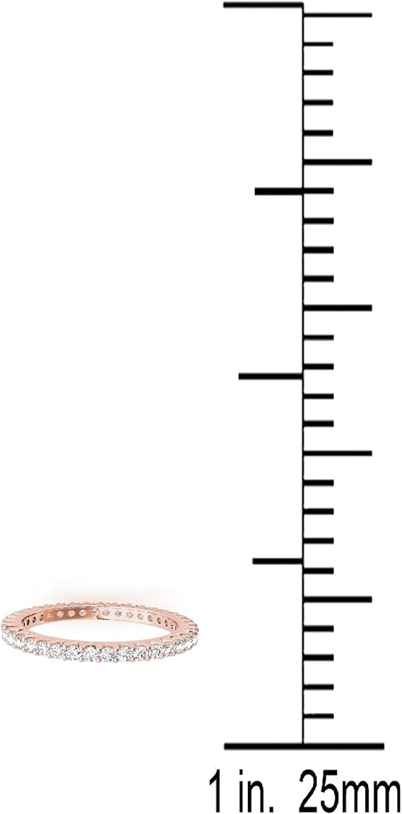 18K Diamond Eternity Wedding Band In Solid White,Yellow & Rose Gold, Best Valentinesday Gift