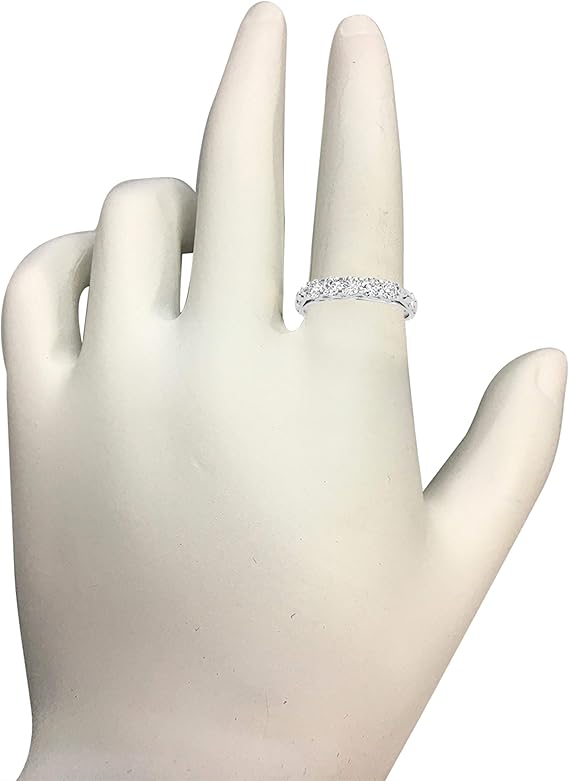 Aonejewelry 1.00 Carat Five Stone disigned Diamond Wedding Band In 10K Solid Rose, White & Yellow Gold, Best Valentinesday Gift