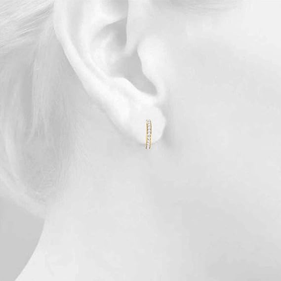 AoneJewelry1/2 Carat Natural Diamond (J-K/ I1-I2) Hoop Earrings for Women In 10K Gold Prong-Setting Gemstone Wedding Jewelry Collection