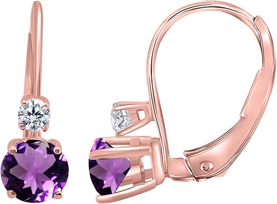 Aonejewelry1.80 Carats Gemstone Diamond Dangling Earrings for Women In 14K Rose Gold Prong-Setting Gemstone Wedding Jewelry Collection
