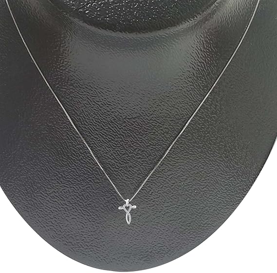 AoneJewelry 0.25 Carat Lab-Grown Round White Diamond Cross-Pendant Necklace For Women in 10K Rose, White and Yellow Gold with Sterling Silver Box Chain.