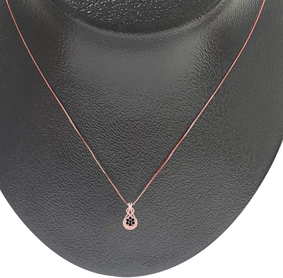 1.0 Carat Natural Black Diamond Flower Design With Infinite Knot Style Pendant Necklace For Woman Crafted In 10k Rose White And Yellow Gold With 18" Gold Plated Over 925 Sterling Silver Box Chain