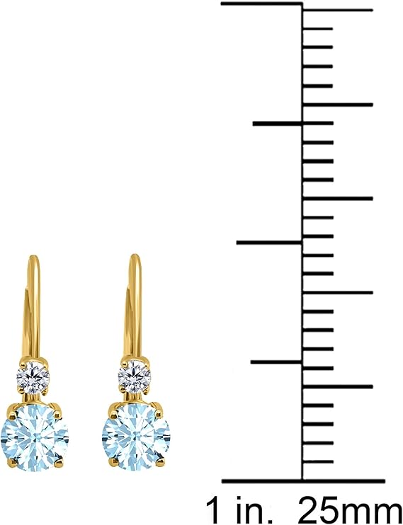 Aonejewelry1.80 Carats Gemstone Diamond Dangling Earrings for Women In 14K Yellow Gold Prong-Setting Gemstone Wedding Jewelry Collection