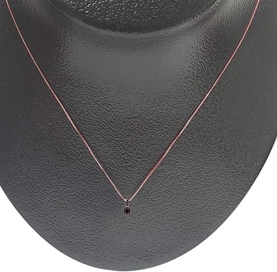 1.50 Carat Natural Round Shape Black Diamond In Center And Side Design Pendant Necklace For Woman Crafted In 14k Rose White And Yellow Gold With 18" Gold Plated Over 925 Sterling Silver Box Chain
