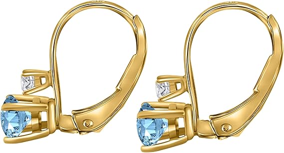 Aonejewelry1.80 Carats Gemstone Diamond Dangling Earrings for Women In 14K Yellow Gold Prong-Setting Gemstone Wedding Jewelry Collection