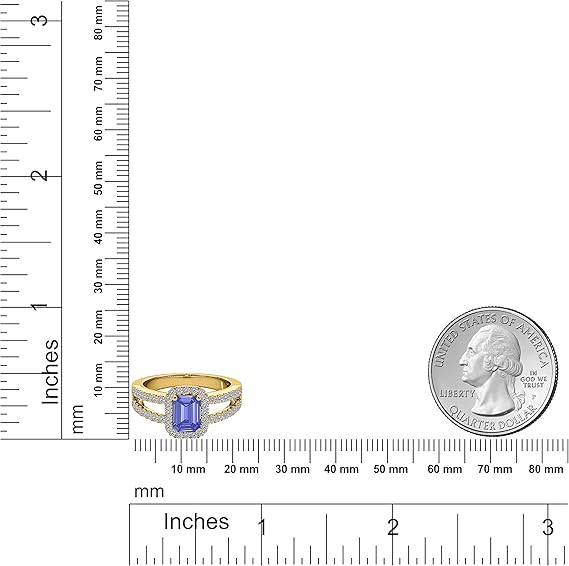 Sapphire Gemstone Engagement Rings for Women |10K Yellow gold 2.1 carat Blue Color Round Cut Prong Setting Genuine Diamond Wedding Jewelry Collection
