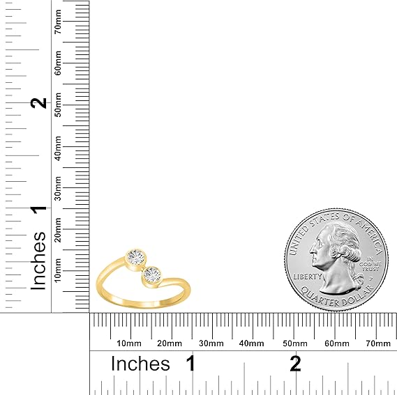 Diamond Engagement Ring For Women 0.25 Carat Round Shape White Diamond Prong Setting 2 Stones Engagement Aniversary Ring In 14K Solid Rose, White & Yellow Gold By AoneJewelry Collection