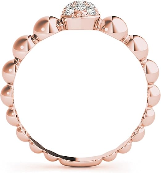 Aonejewelry 10K Round White Diamond Ring In Solid Rose, White & Yellow Gold, Best Valentinesday Gift