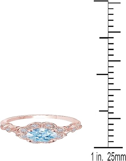1 Carat Round Shape Natural Aquamarine Gemstone And Halo Diamond Ring In 10K Solid Rose,White & Yellow Gold, Best Valentinesday Gift