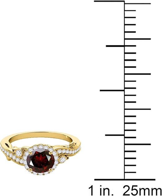 Aonejewelry 1.35 Carat Round Shape Natural Red Diamond Beautiful Antique Engagement Wedding Ring Well Crafted In 14K Solid Rose White & Yellow Gold For Woman, Best Valentinesday Gift