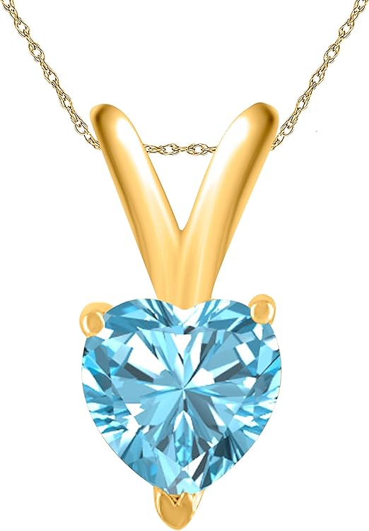0.95Ct Heart Pendant in 14k White Gold (7 mm), Best Valentinesday Gift