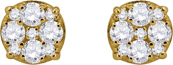AoneJewelry 1/2 Carat Women Round Diamond Stud Earrings Set In 14k Gold Best Gift
