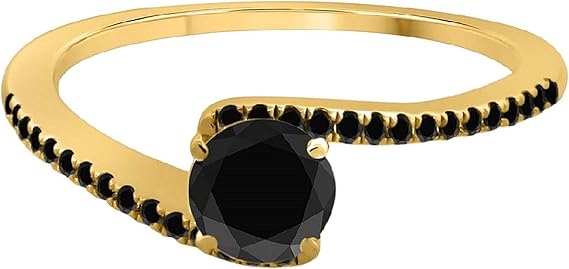 Black Diamond Finished With 10K Rose Gold 1.00 Carat Ring, Best Valentinesday Gift