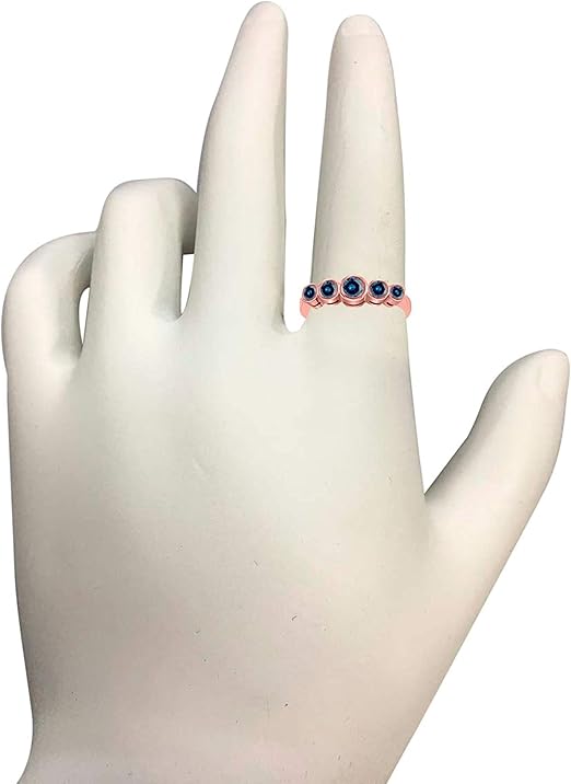 Aonejewelry Blue Diamond Five Stone Bezel Set 1.00 Carat Engagement Ring In 14K Rose, White & Yellow Gold, Best Valentinesday Gift