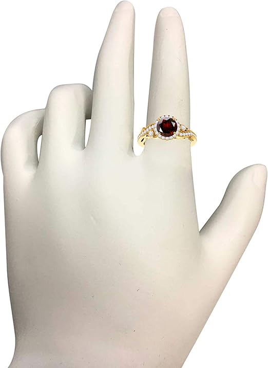 Aonejewelry 1.35 Carat Round Shape Natural Red Diamond Beautiful Antique Engagement Wedding Ring Well Crafted In 14K Solid Rose White & Yellow Gold For Woman, Best Valentinesday Gift