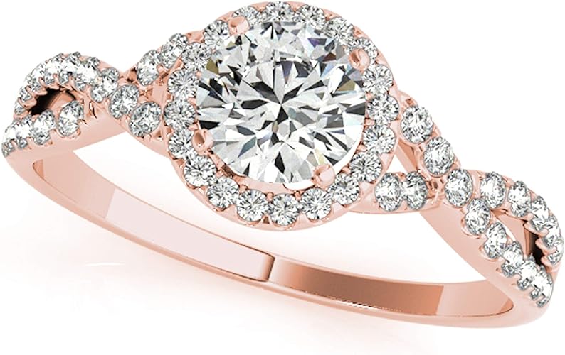 Aonejewelry 10K Rose, White & Yellow Gold 3/4 Carat Engagement Bridal Set Ring, Best Valentinesday Gift