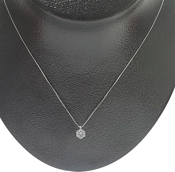 0.25 Carat Natural Round White Diamond Pendant Necklace For Women In 10K Rose, Yellow and White Gold with Gold Plated 925 Sterling Silver 18" Box Chain