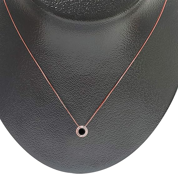 AoneJewelry 1.00 Carat Natural Black Diamond Solitaire Bazel- Set Pendant Necklace For Woman Crafted In 10k Rose White And Yellow Gold With 18" Gold Plated Over 925 Sterling Silver Box Chain