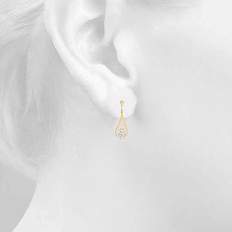 Diamond Drop Dangle Earrings For Women 0.75 Carat Lab Created Brilliant Sparkling Diamond Dangle Earrings For Ladies In 10K Solid Rose White Yellow Gold Best Jewelry Gift For Her By Aone Jewelry