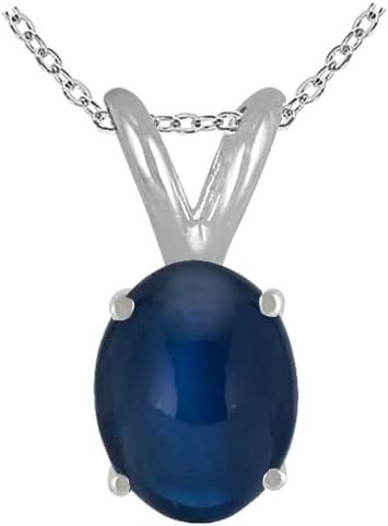 0.35Ct Oval Sapphire Pendant in 14k White Gold