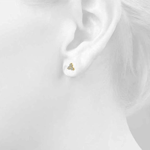 Diamond Earring For Women 0.25 To 1.5 Carat Brilliant Round 3 Stone Lab Grown Diamond Stud In 14K Solid Rose White Yellow Gold By Aone Jewelry